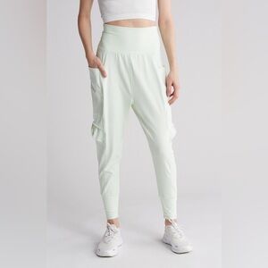 Free People FP Movement Take A Hike Mint Green Drop Crotch Side Pocket Pants